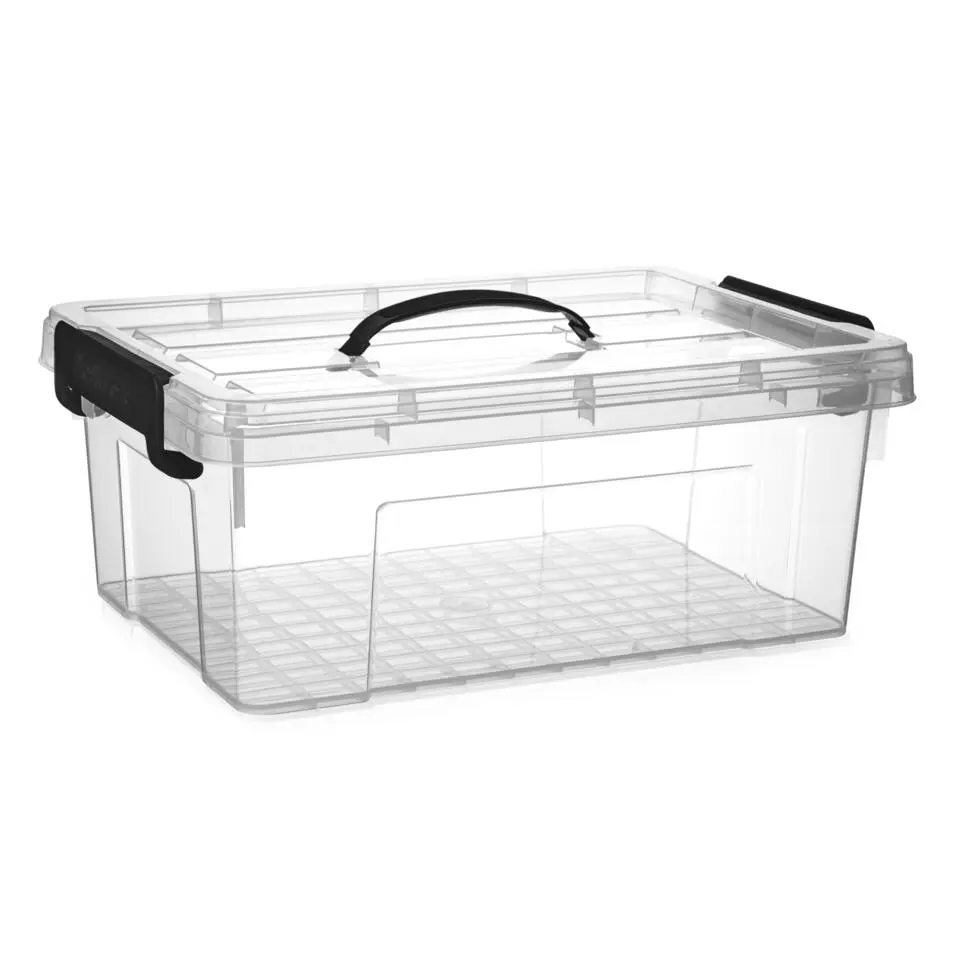 Plasticforte Opbergbox met deksel - grijs - 12.5L - kunststof