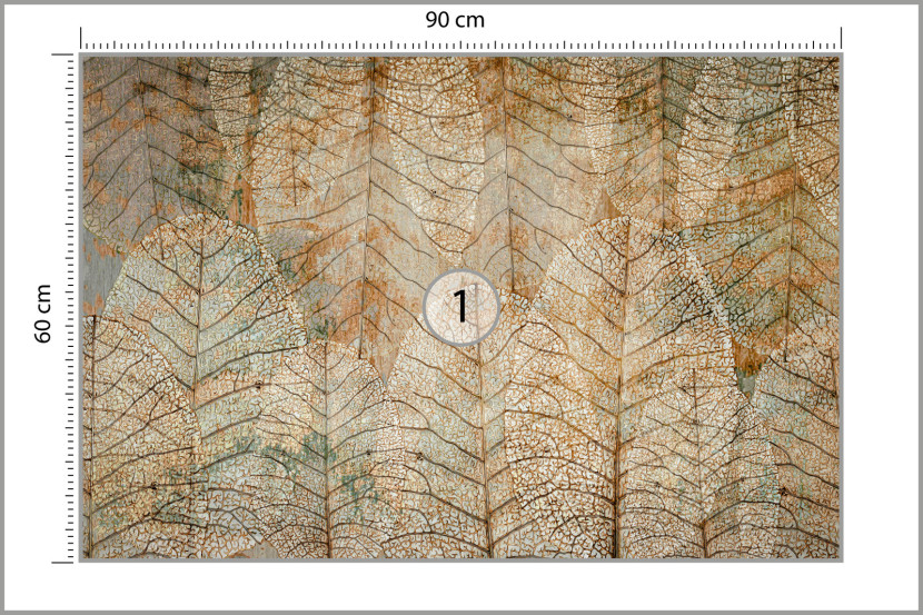Fototapeta Liście W Stylu Vintage Na Betonie 90x60cm