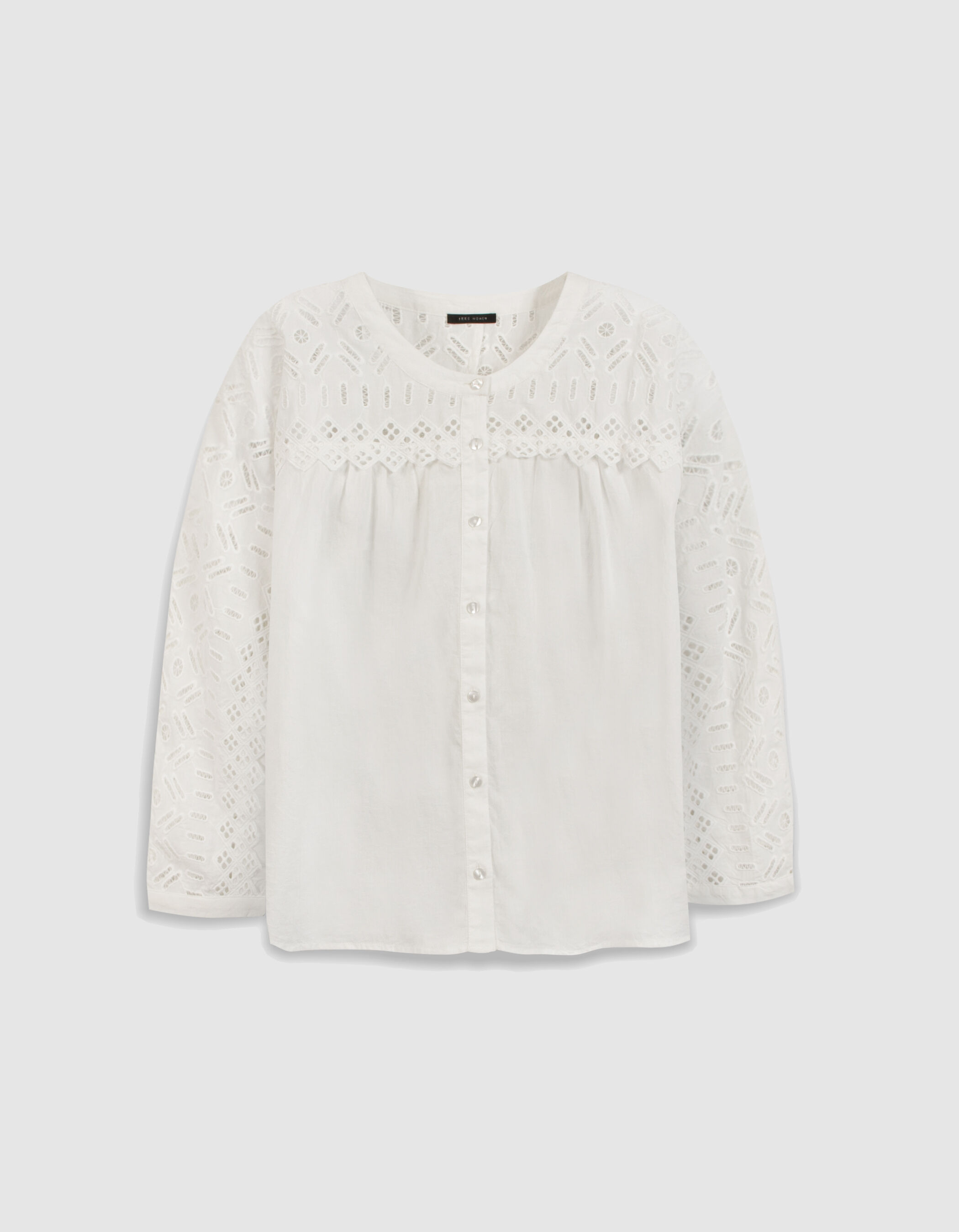 Blouse blanche dentelle fantaisie Femme