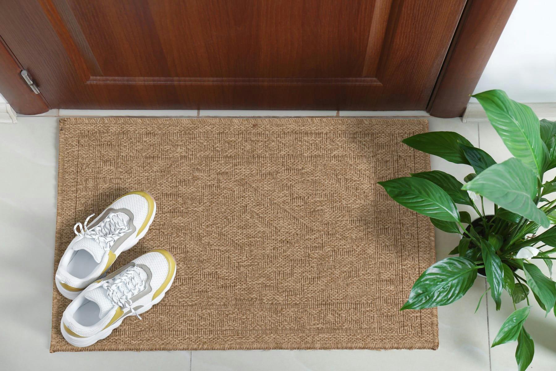 NATURE - Tapis intérieur et extérieur aspect jute effet sisal à poils ras 60x90
