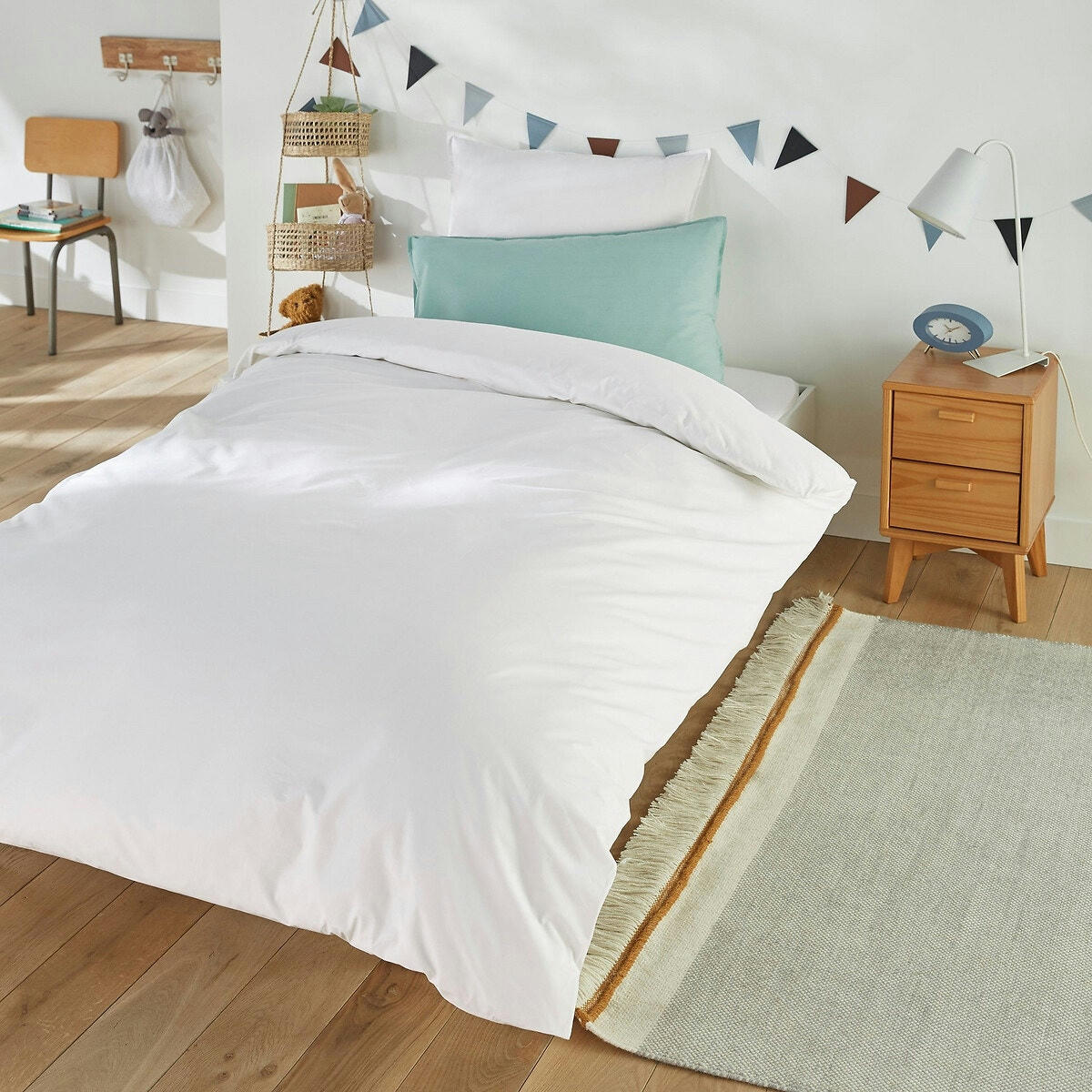 Taie enfant uni percale de coton biologique