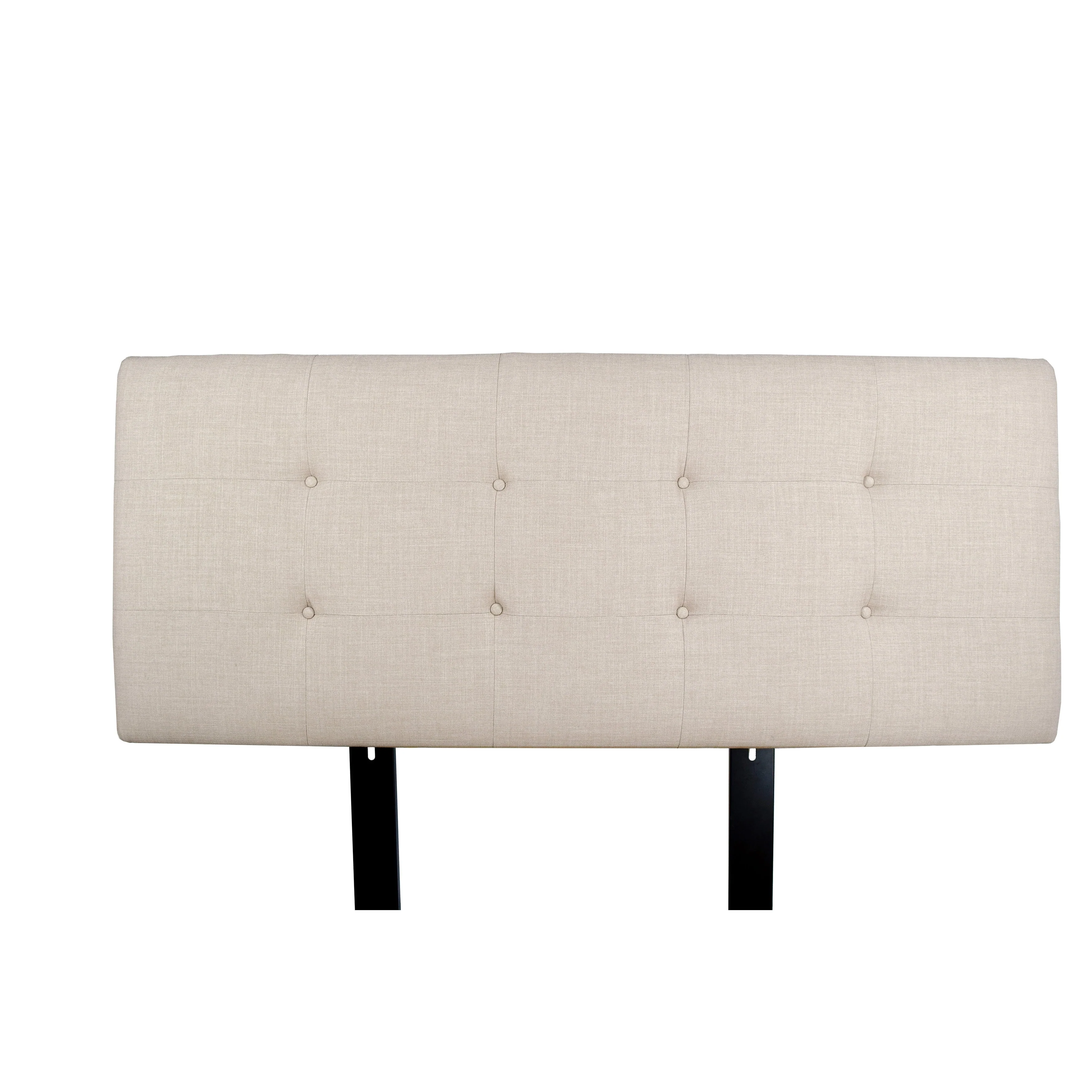 MJL Furniture Ali Button Tufted Beige Upholstered Headboard