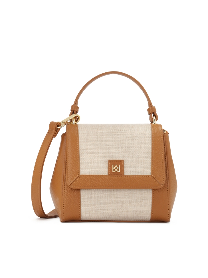 Two-color handbag made of combined materials