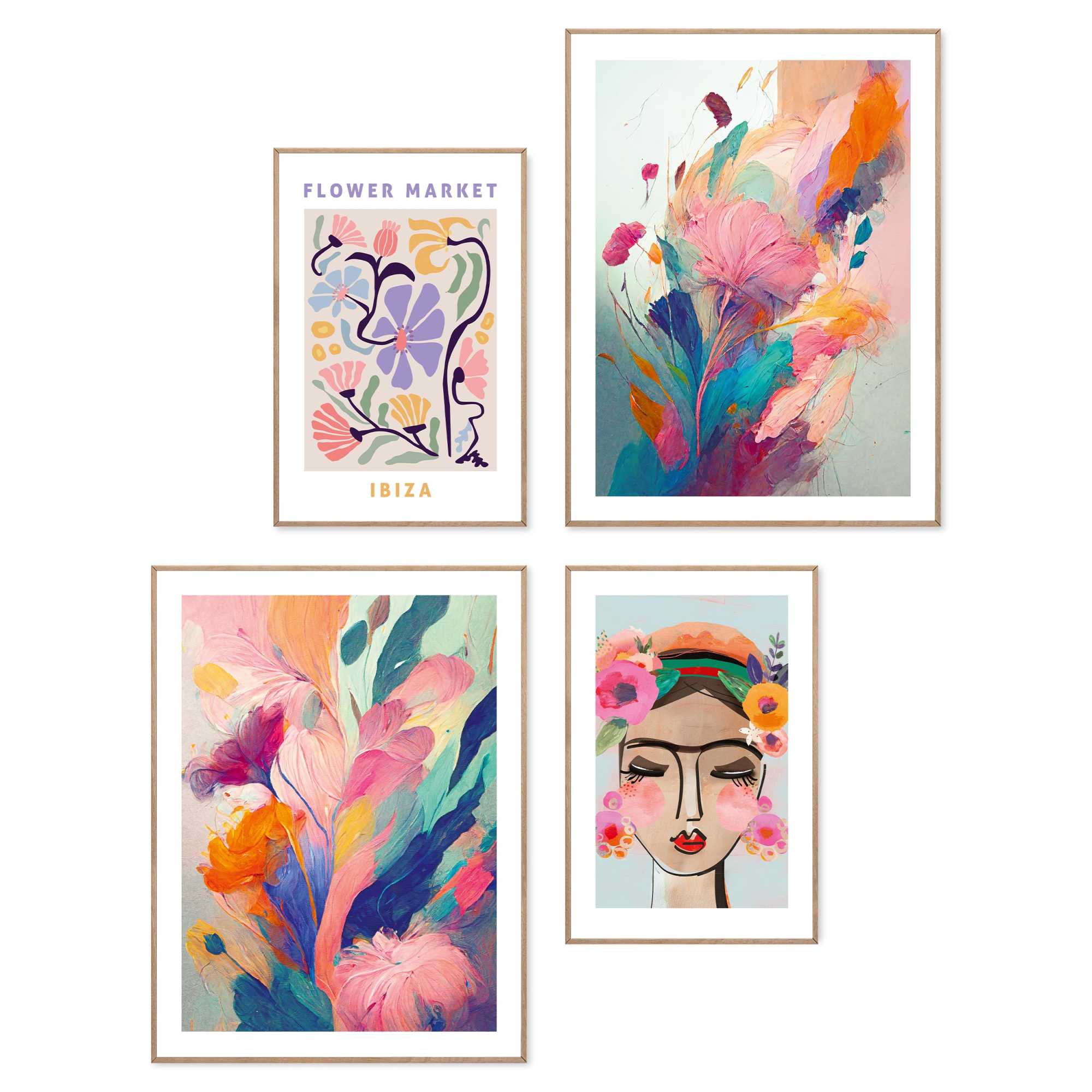 Reinders - Floral Colourful Mix & Match Set - Schilderijen set 30x40 c