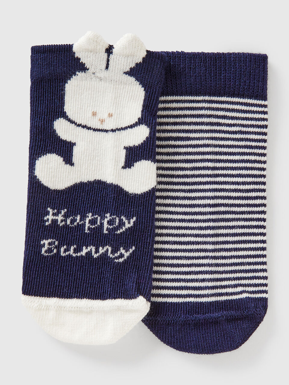 Set of socks with stripes and bunny