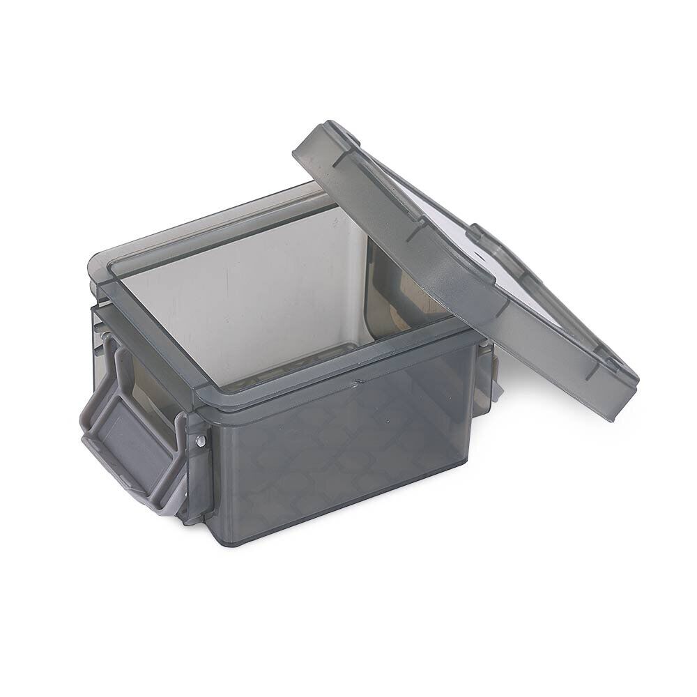Mini boÎte en plastique gris fermeture clips 0,30L x3