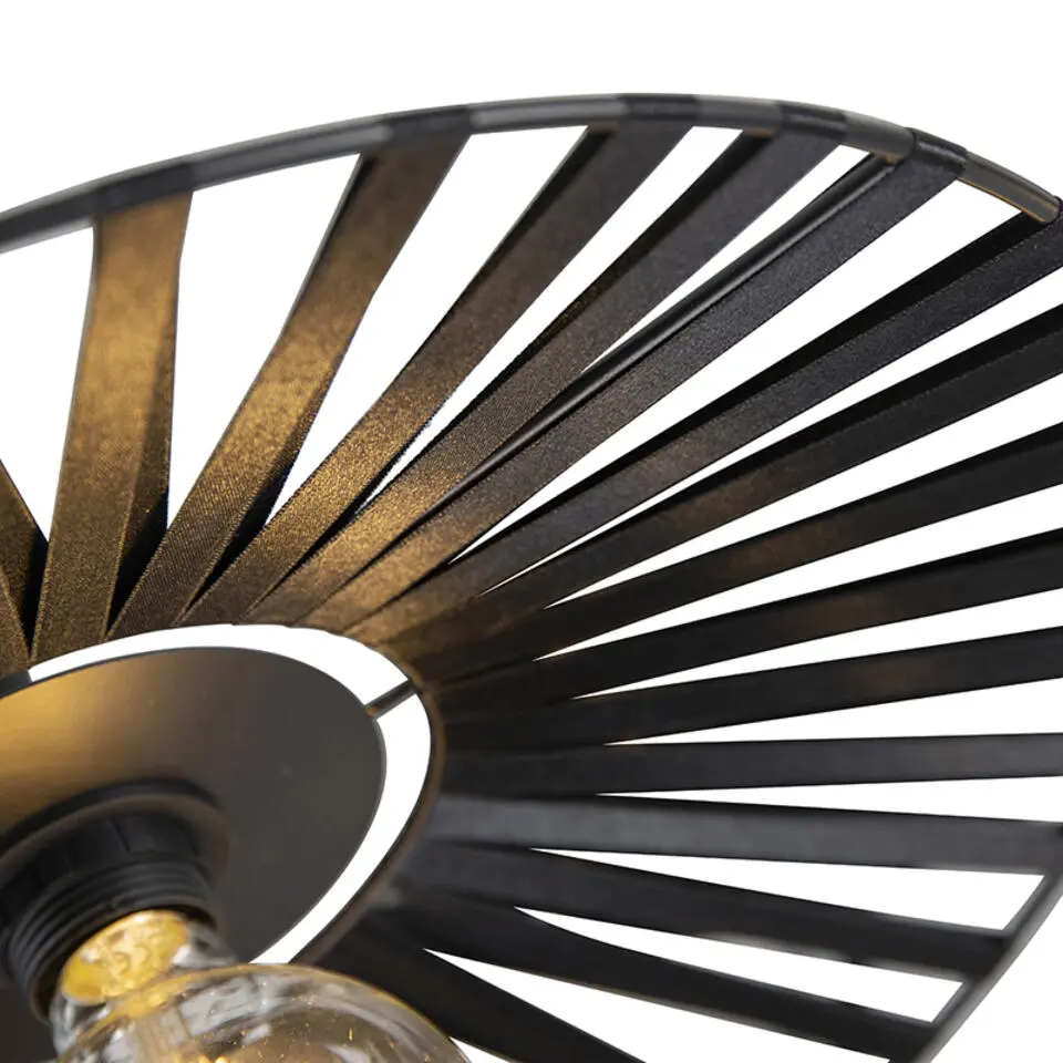 Qazqa plafondlamp leia zwart e27