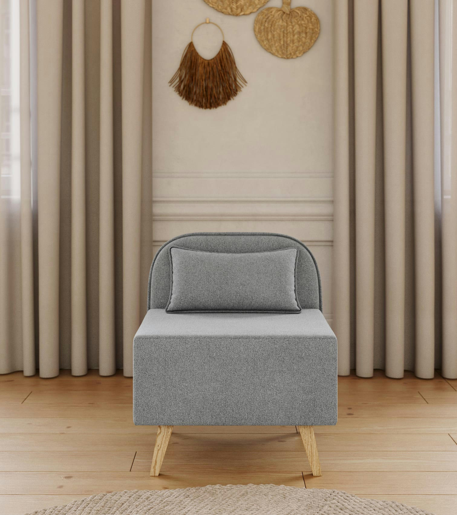 SARAH - Fauteuil  en tissu gris