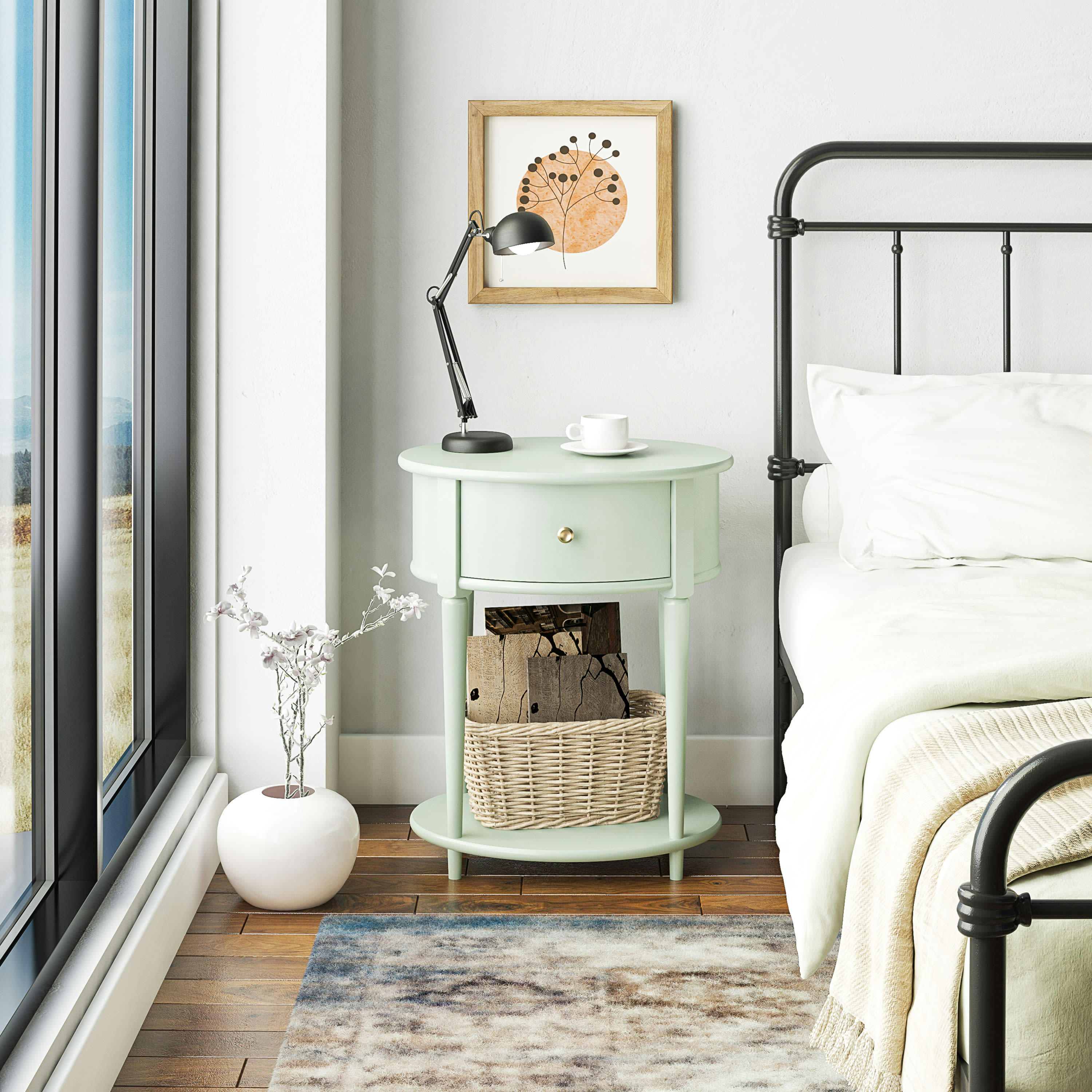 AURORA - Table d'appoint Pale en bois vert