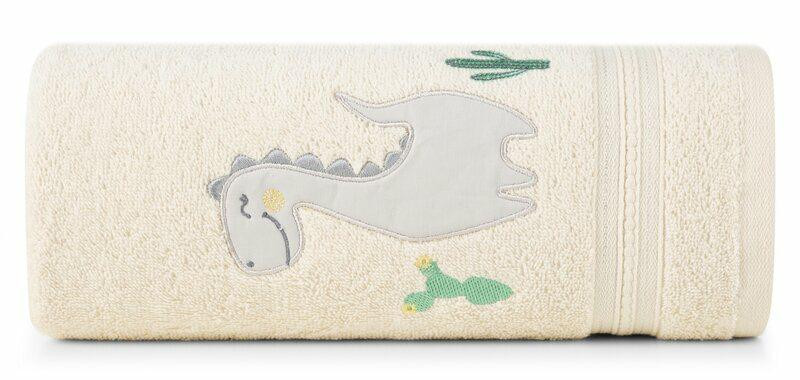 Ręcznik dziecięcy 50x90 Baby kremowy dinozaur 450g/m2