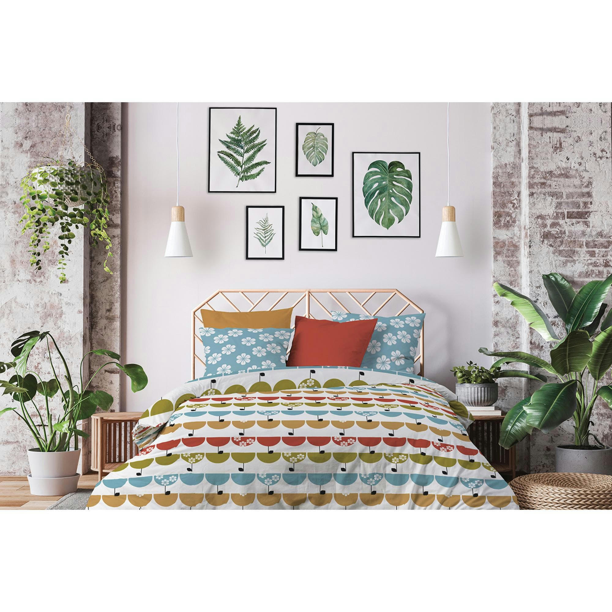 GRANY - Parure de lit 2 personnes  avec housse de couette et taies d'oreiller