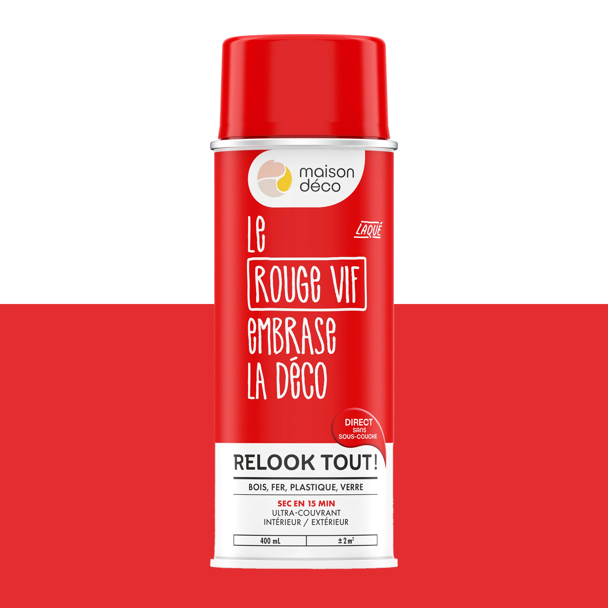 Relook tout aérosol Peinture Bombe de peinture rouge vif Brillant 0,4 L