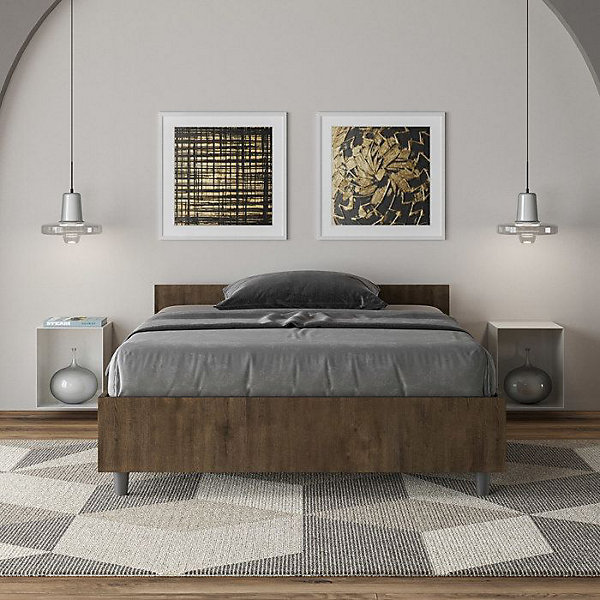 Lit coffre Nuamo noyer 120x200