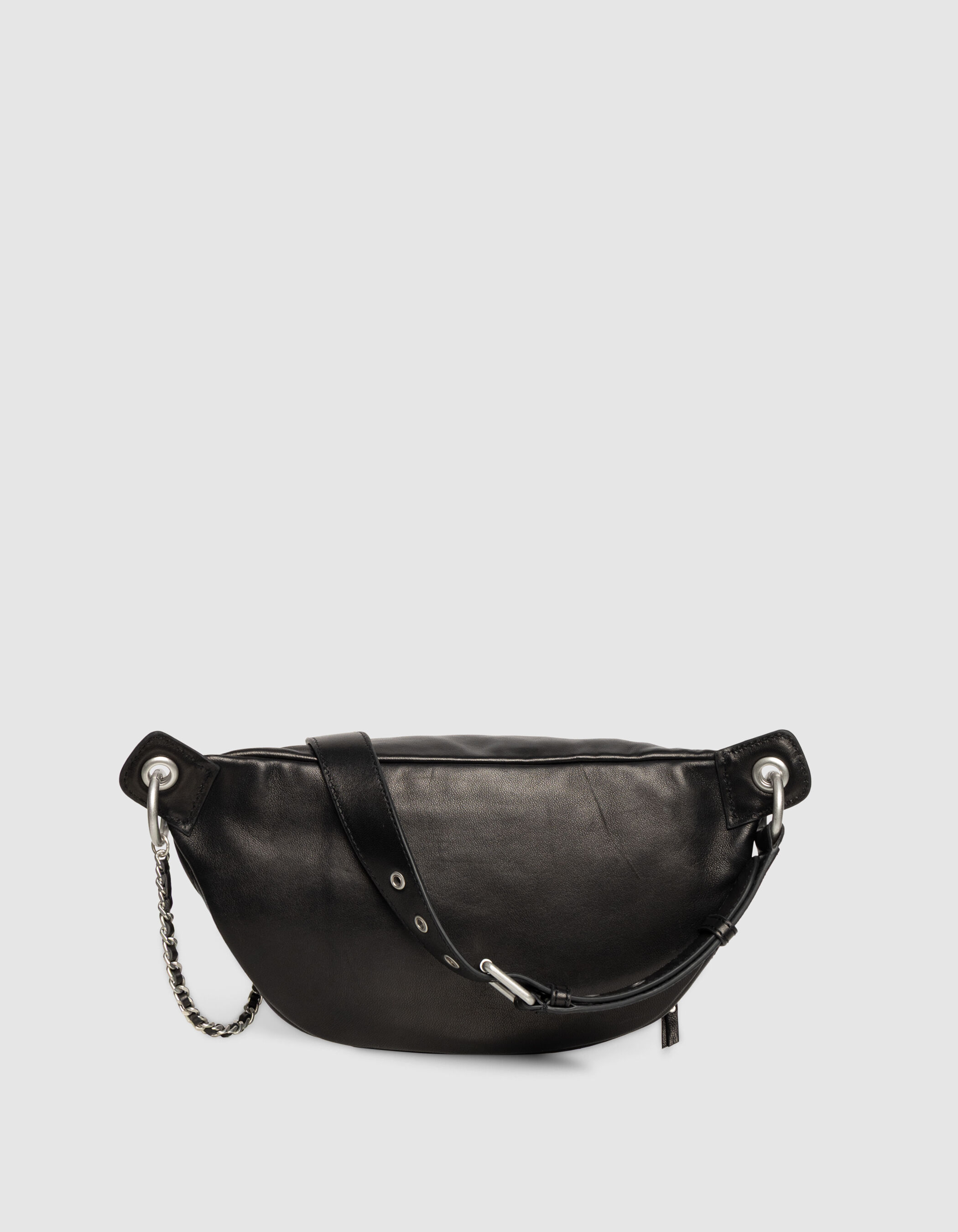Sac banane 1440 noir cuir matelassé Femme