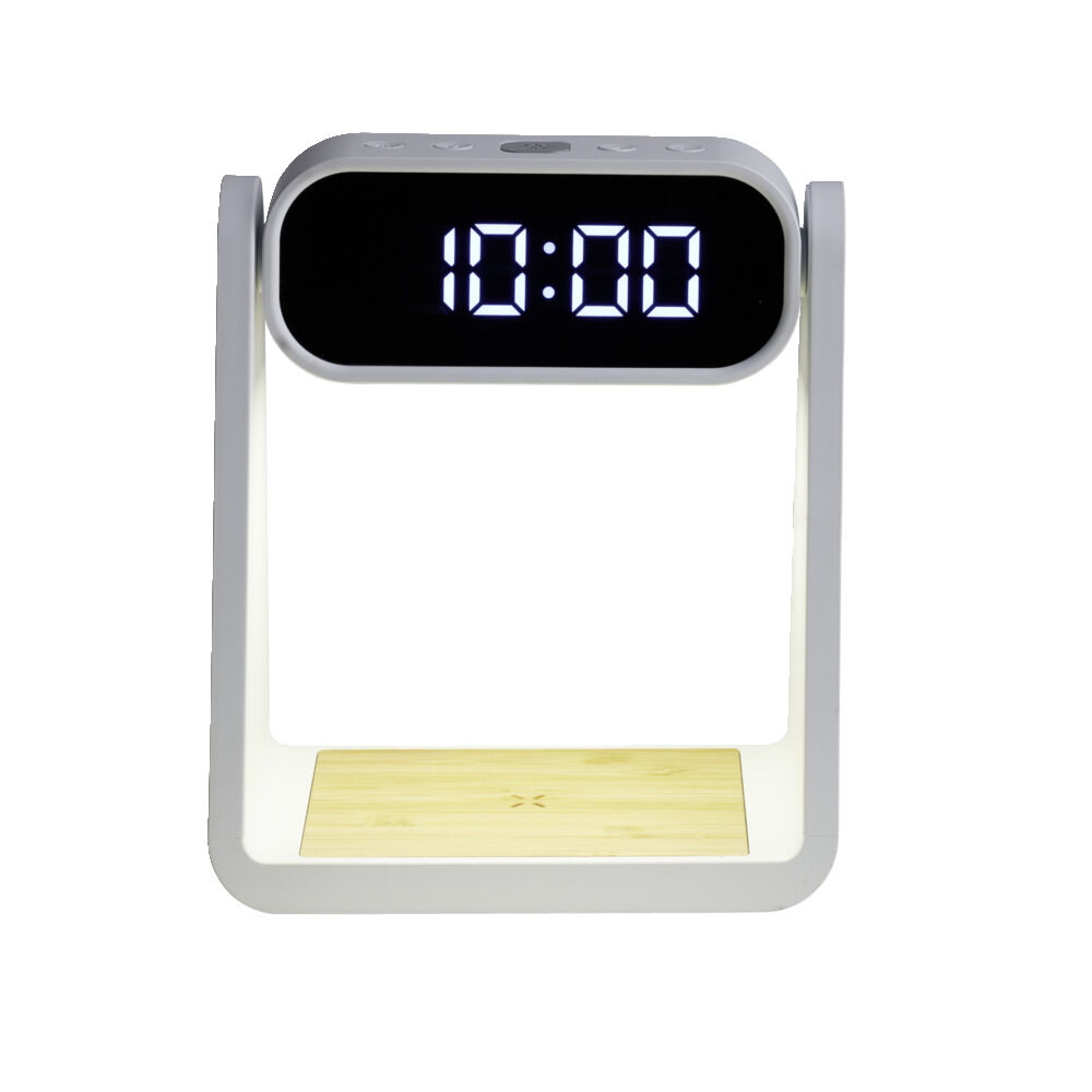 Lampe LED 3en1 horloge numérique et chargeur à induction