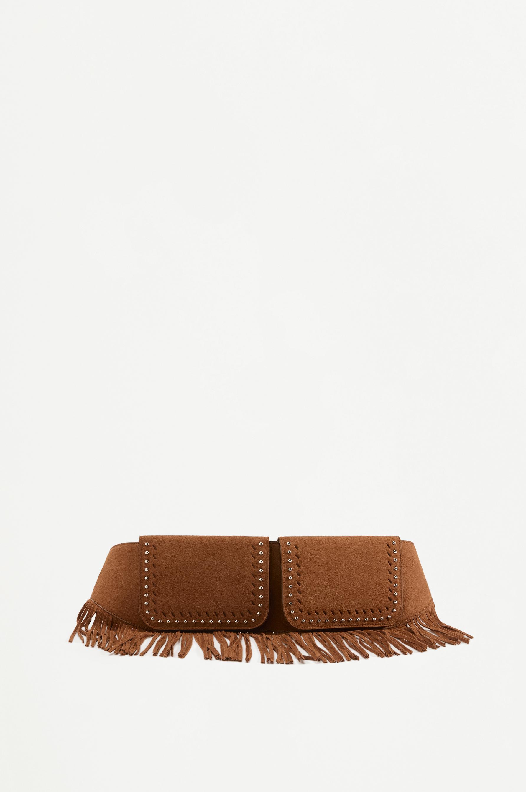 Cinturón bolso flecos