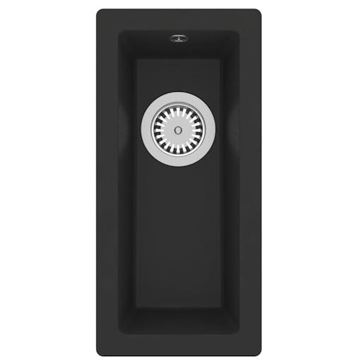 NNEVL Kitchen Sink with Overflow Hole Black Granite