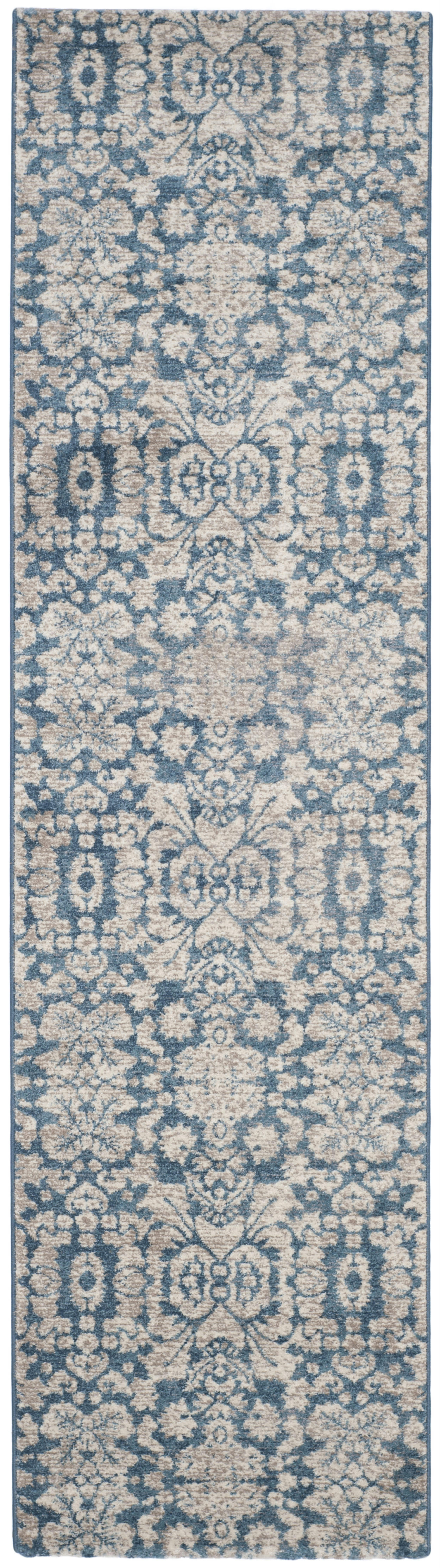 SOFIA - Tapis de salon interieur en bleu & beige, 66 x 244 cm