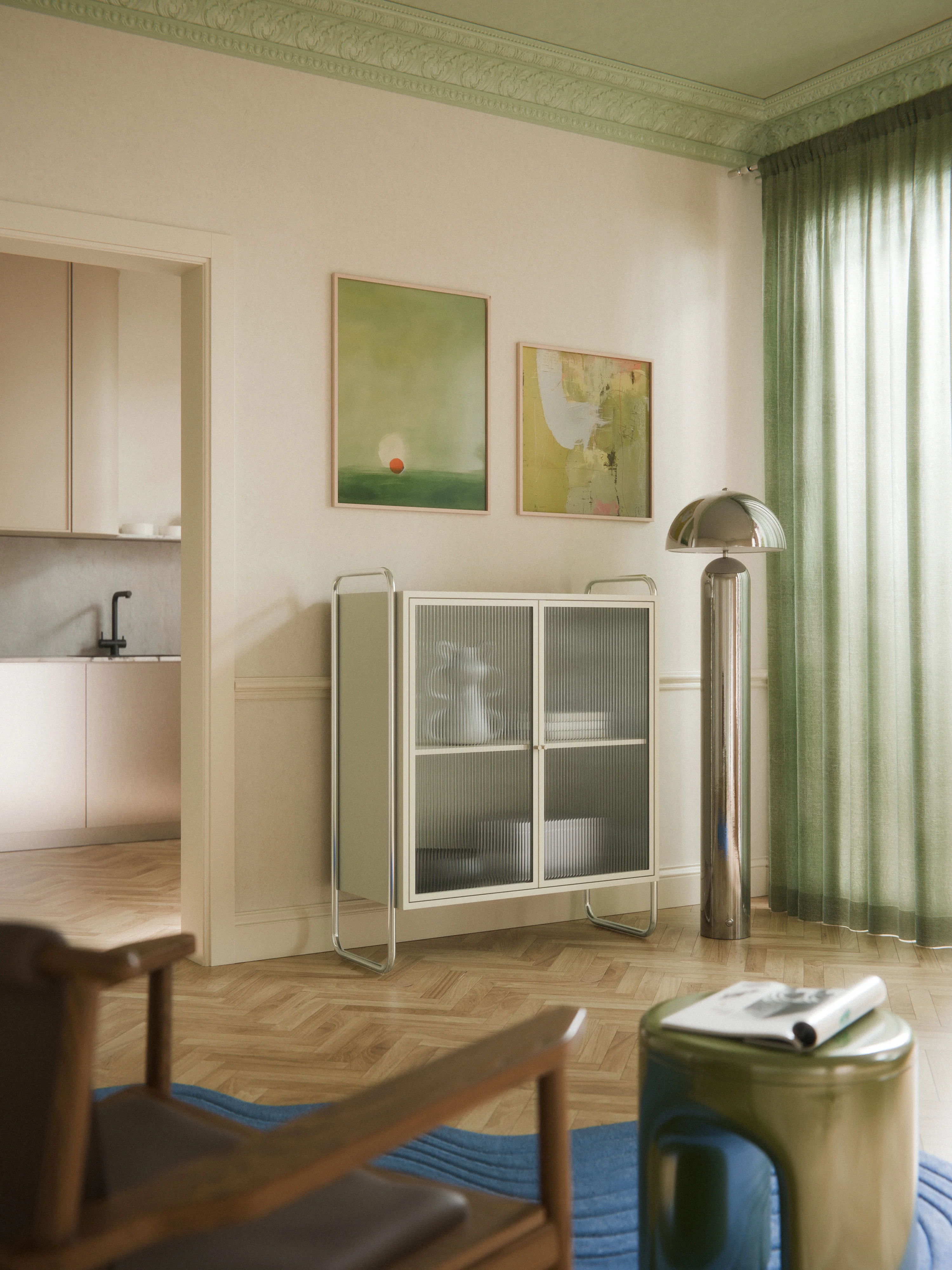 Metall-Vitrine Robyn mit Glas-Front