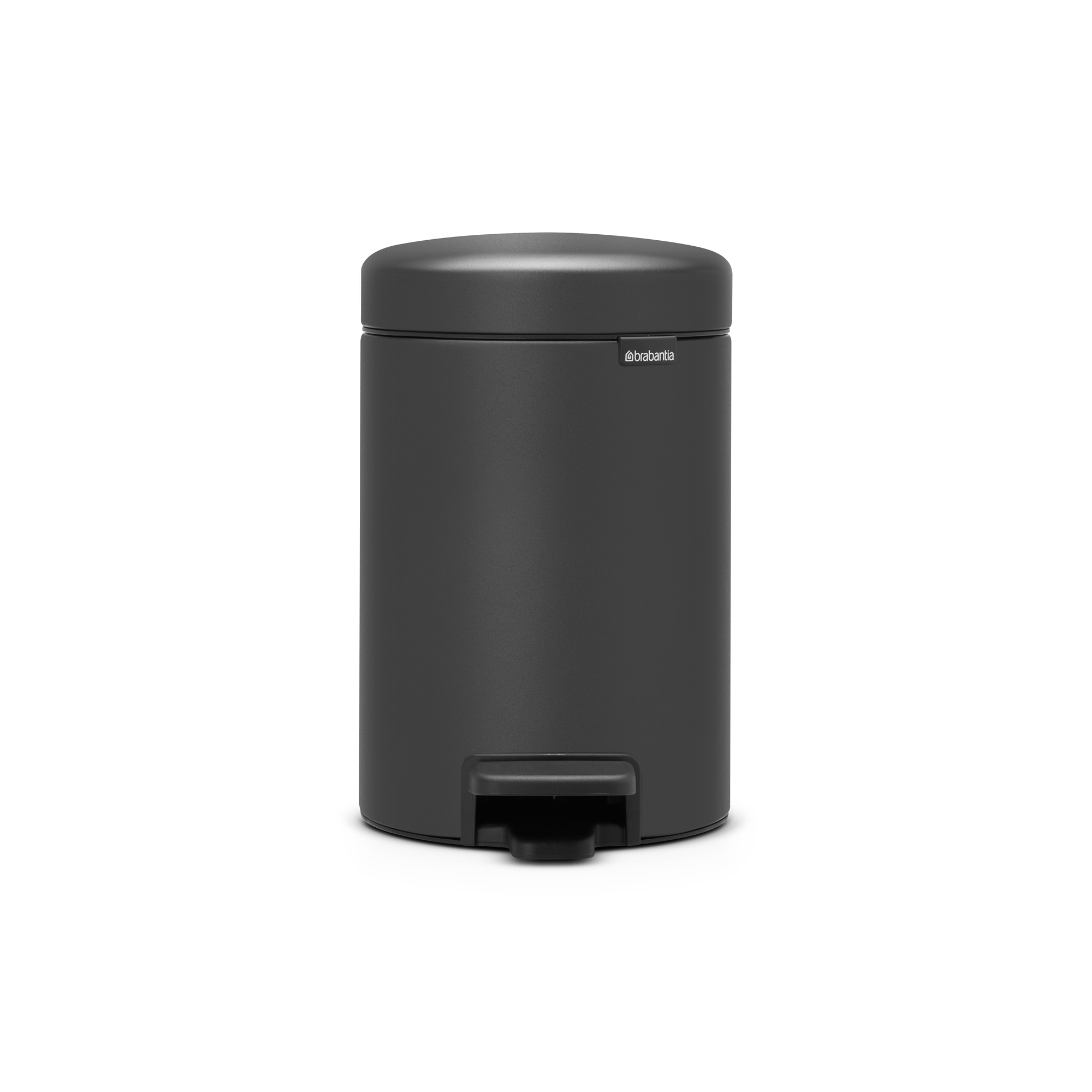 Brabantia NewIcon Pedaalemmer, 3 liter, kunststof binnenemmer - Mineral Infinite Grey