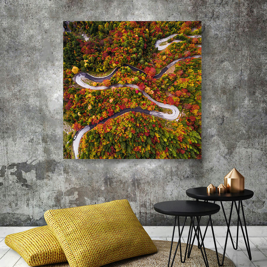AUTOMNE SLOVÈNE - Photographie d'art d'Hugo Grandcolas 60x60 cm sur alu