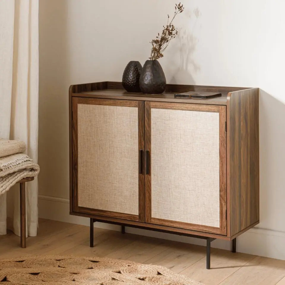 Calicosy - JETSON Dressoir 2 deuren - Donker hout - 39,5x80x79 cm