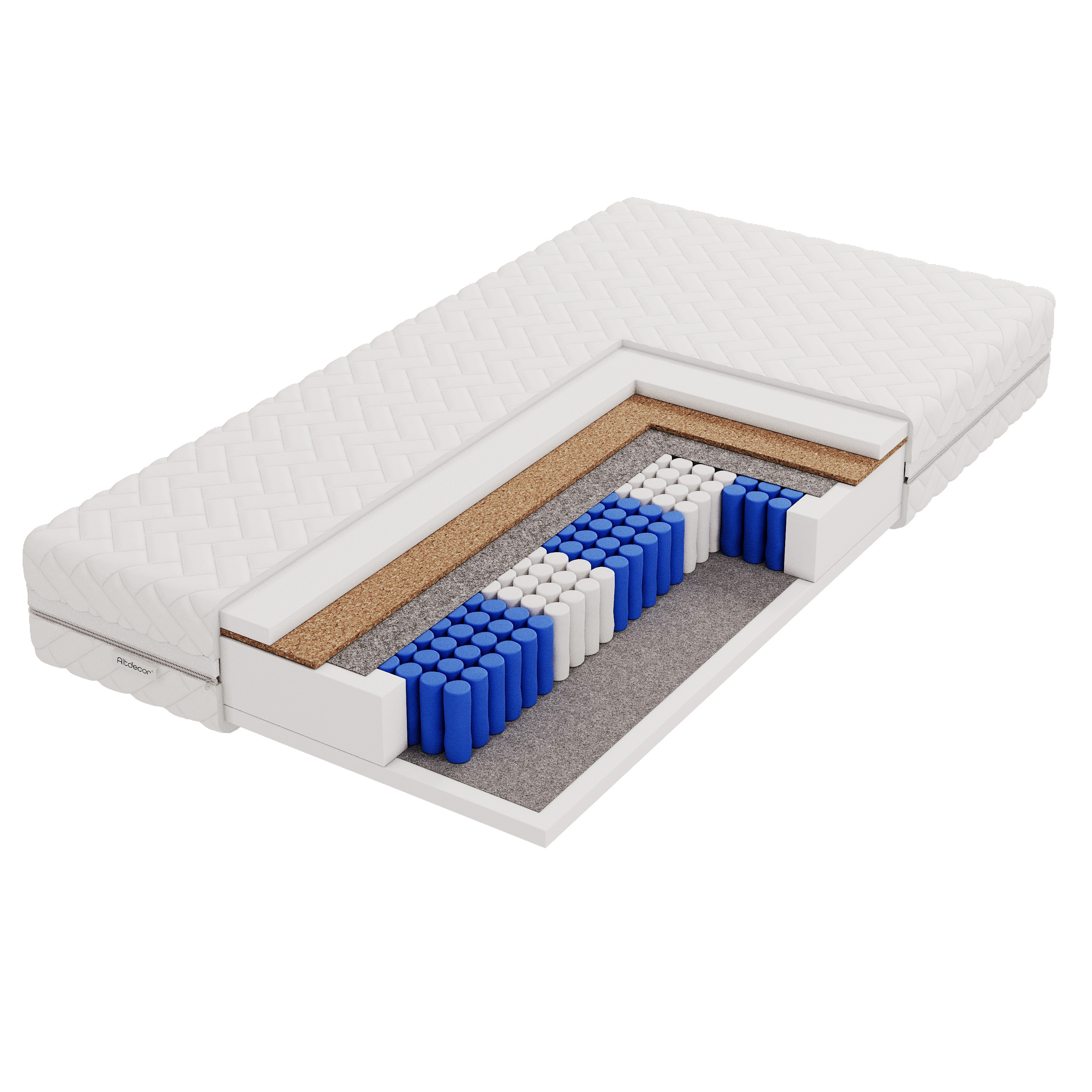 Materac sprężonowy kieszeniowy 7 stref -twardość H3|H4 - BASILA 80x200 cm