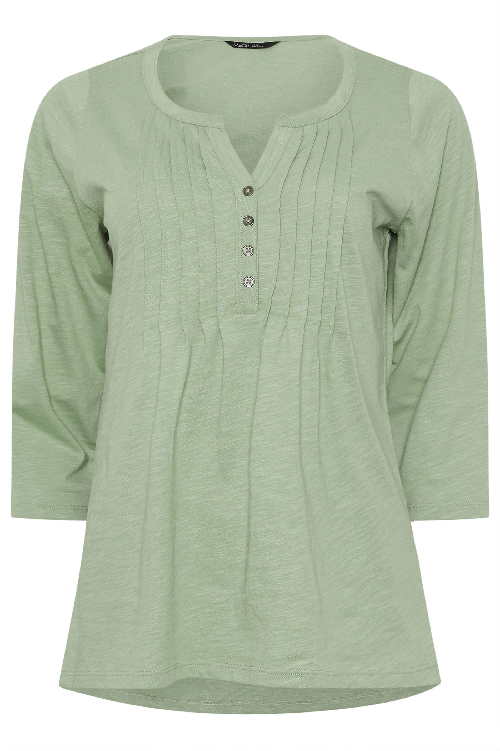 M&Co 3/4 Sleeve Henley Top