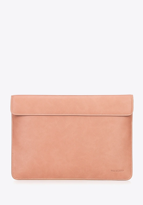 Etui na laptopa 13” z imitacji skóry różowe