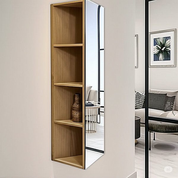 Colonne suspendue triangulaire Najilis 42 cm - Meuble de salle de bain design compact et pratique