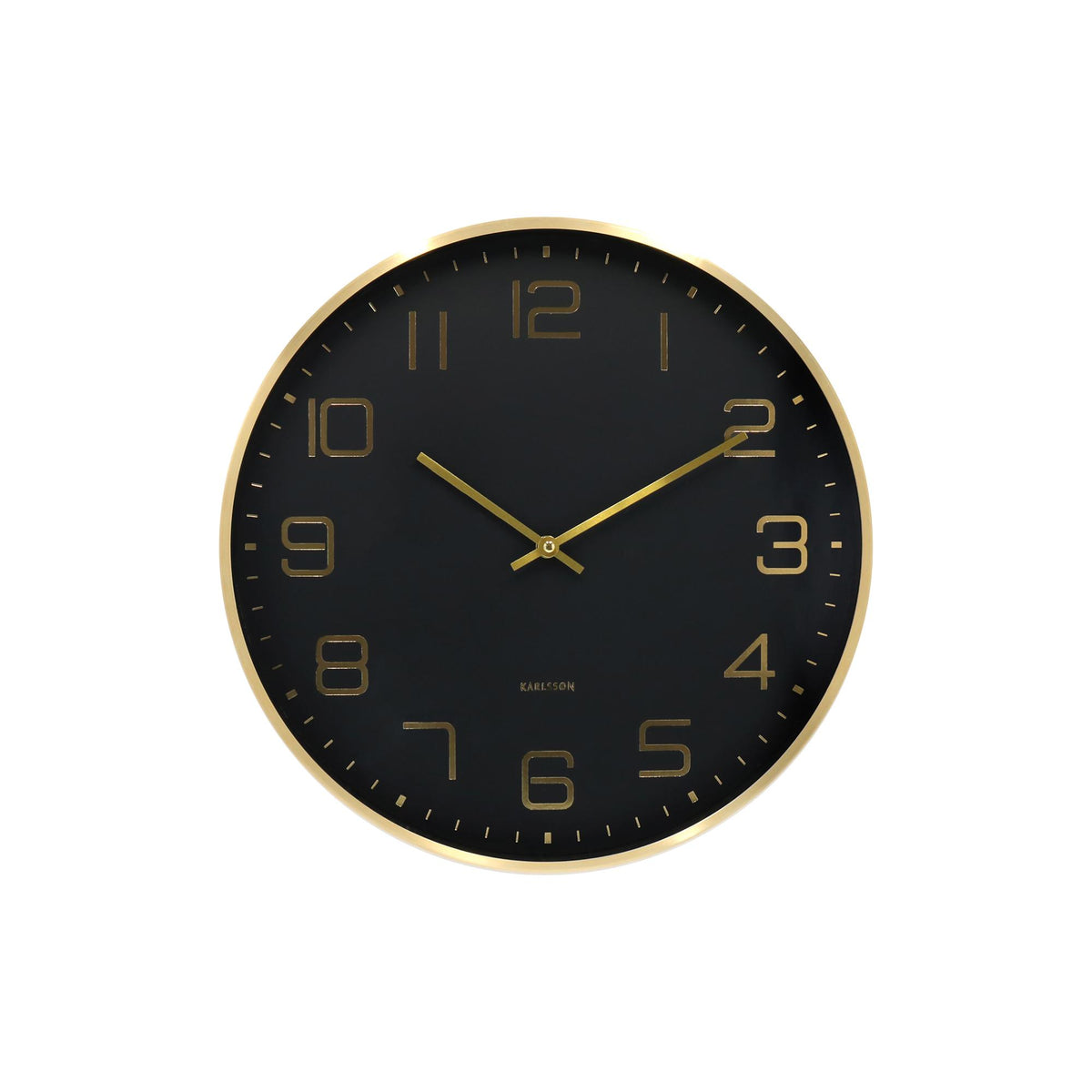 Karlsson wandklok Elegance Glow - zwart - Ø40cm