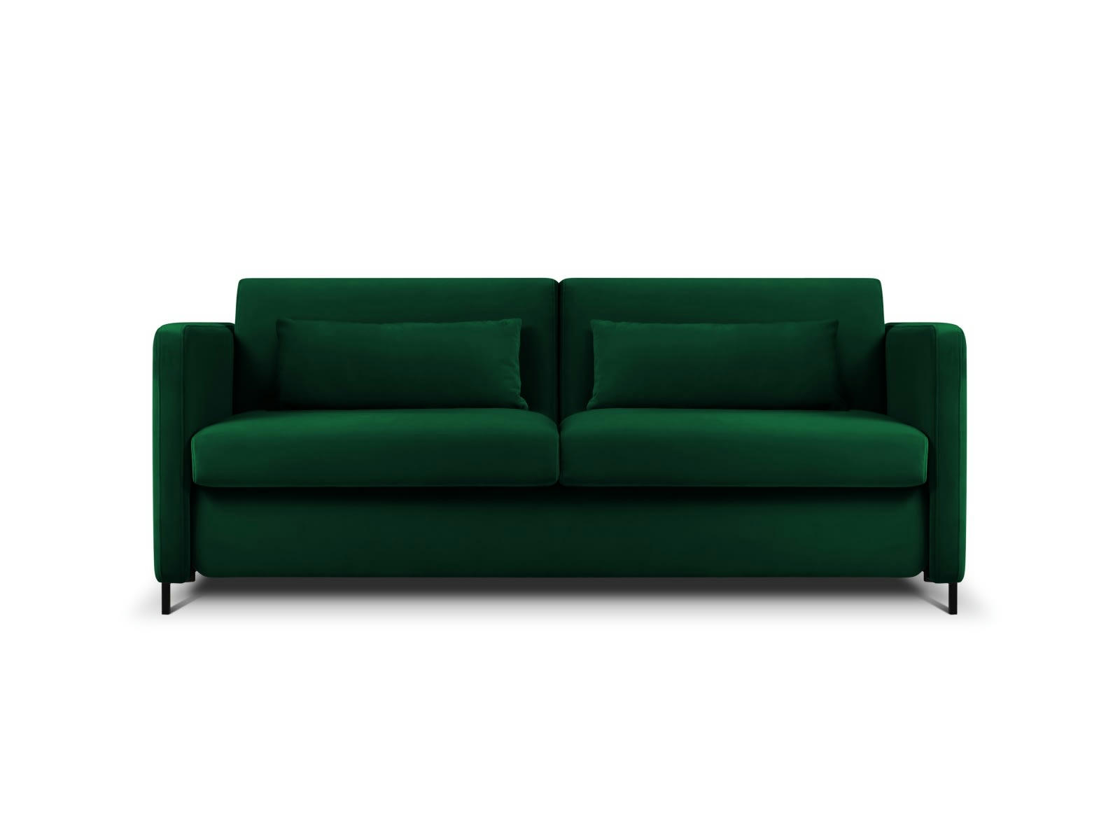 YANIS - Canapé Convertible 2 places en Velours Vert Bouteille