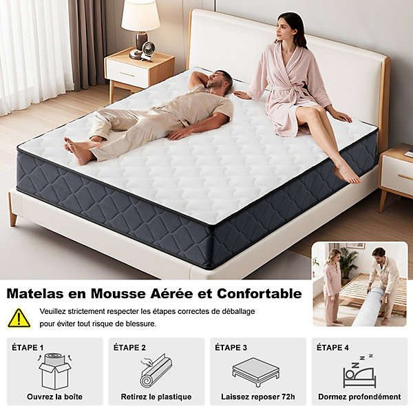 Matelas140x190 Epaisseur 25CM Haute Densité