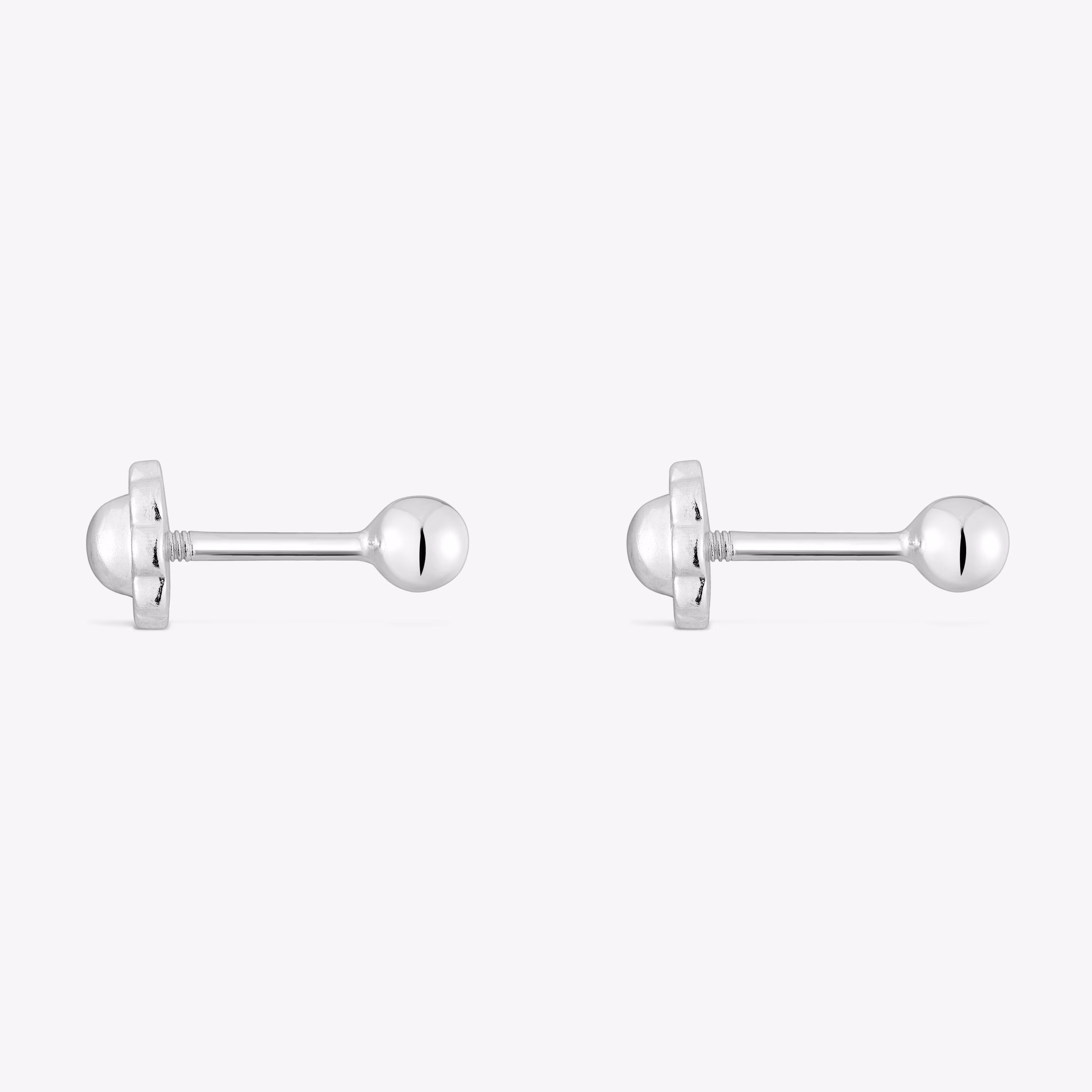 Pendientes de oro blanco 3 mm Basics