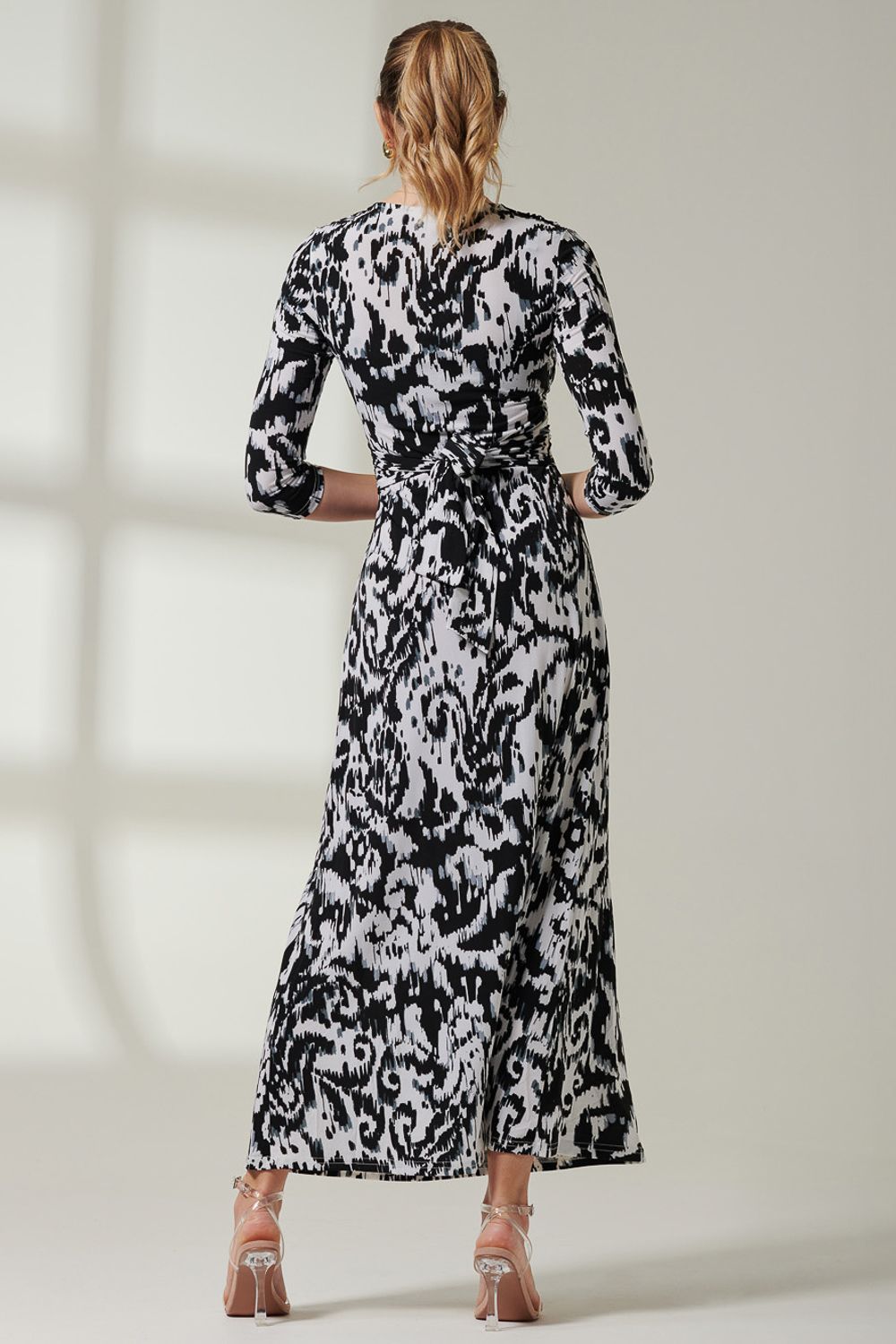 Jolie Moi Abstract Print Jersey Maxi Dress