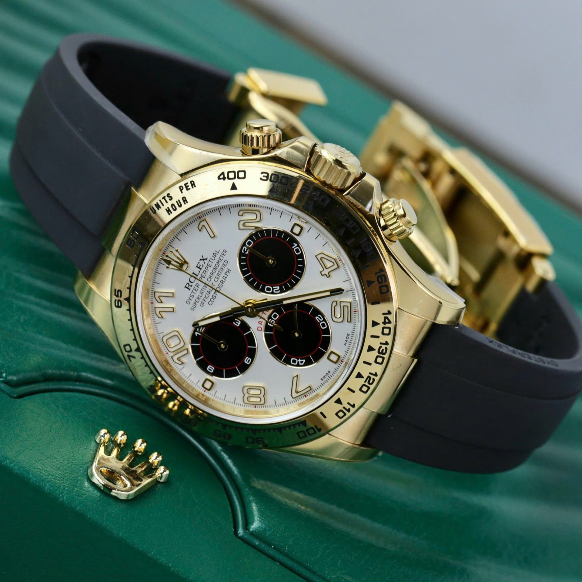 Rolex Daytona 116519 YG Plated White Dial 40mm Oysterflex Super Clone