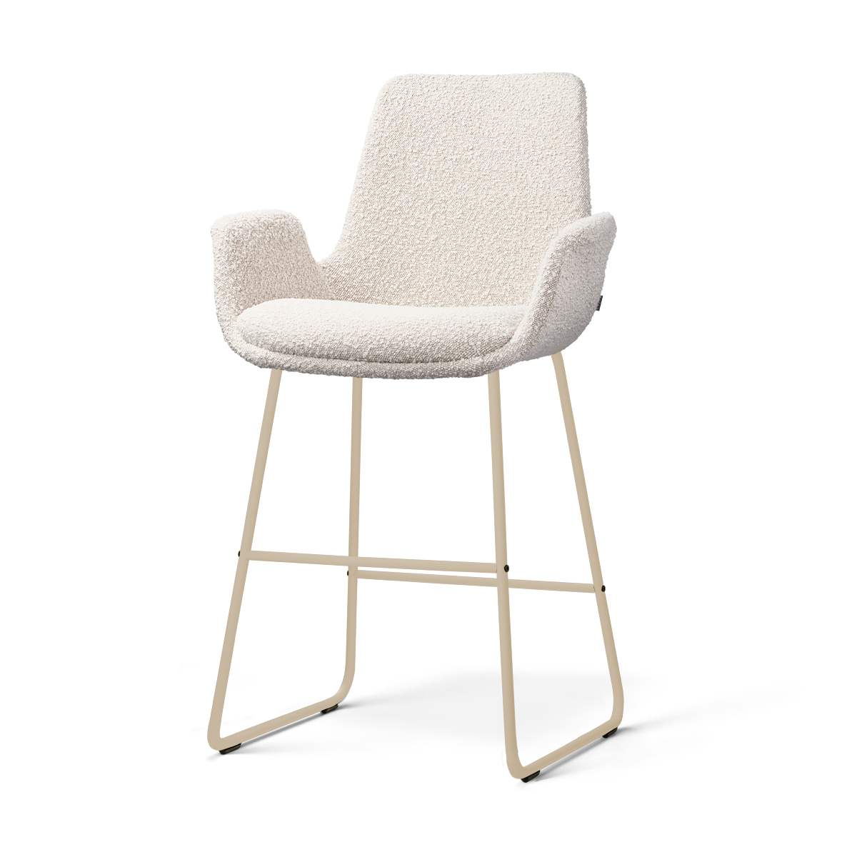 Nolon Nino-Eef barkruk bouclé beige - beige onderstel - 65 cm