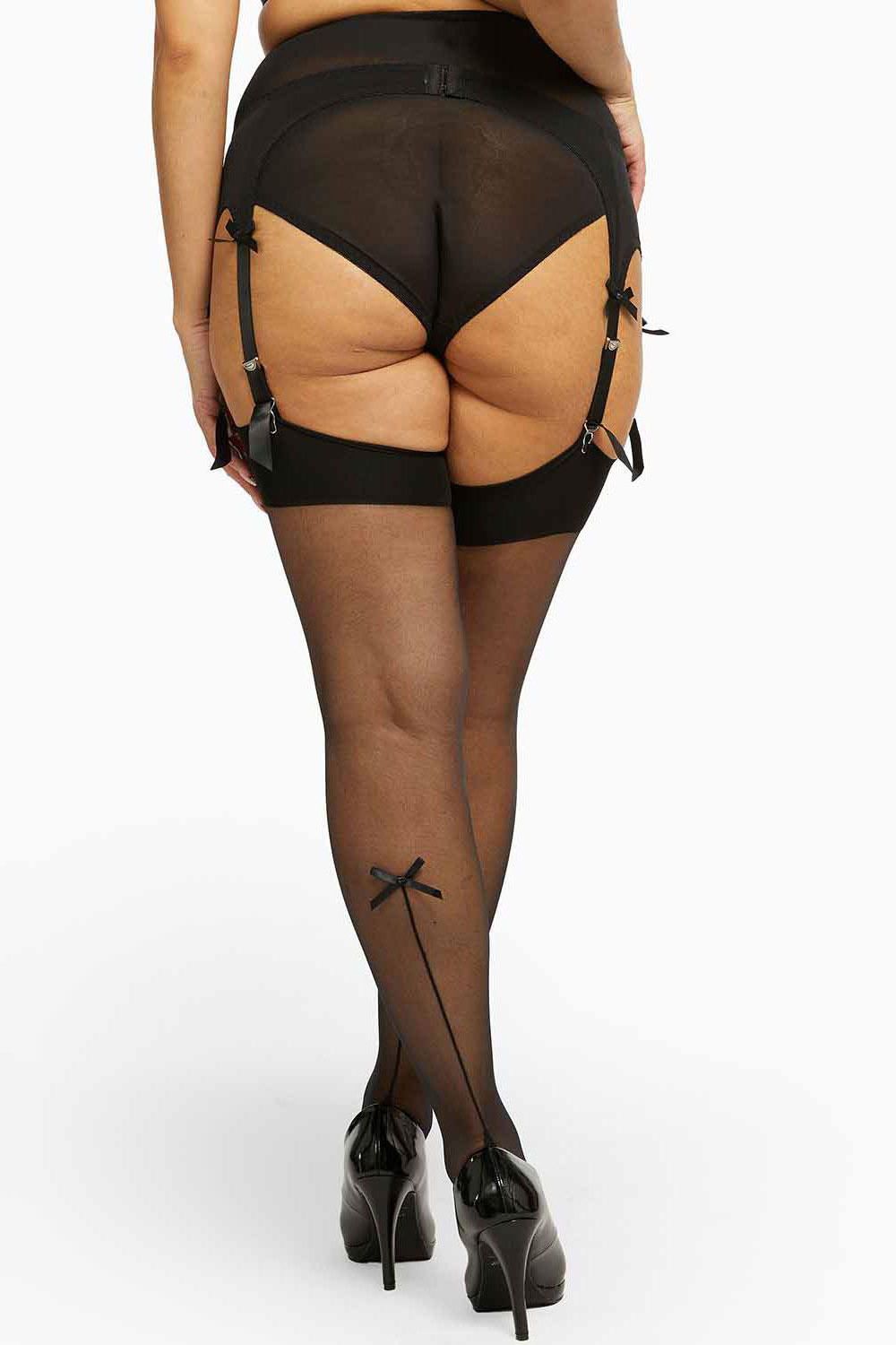Playful Promises Seamed Stocking Black