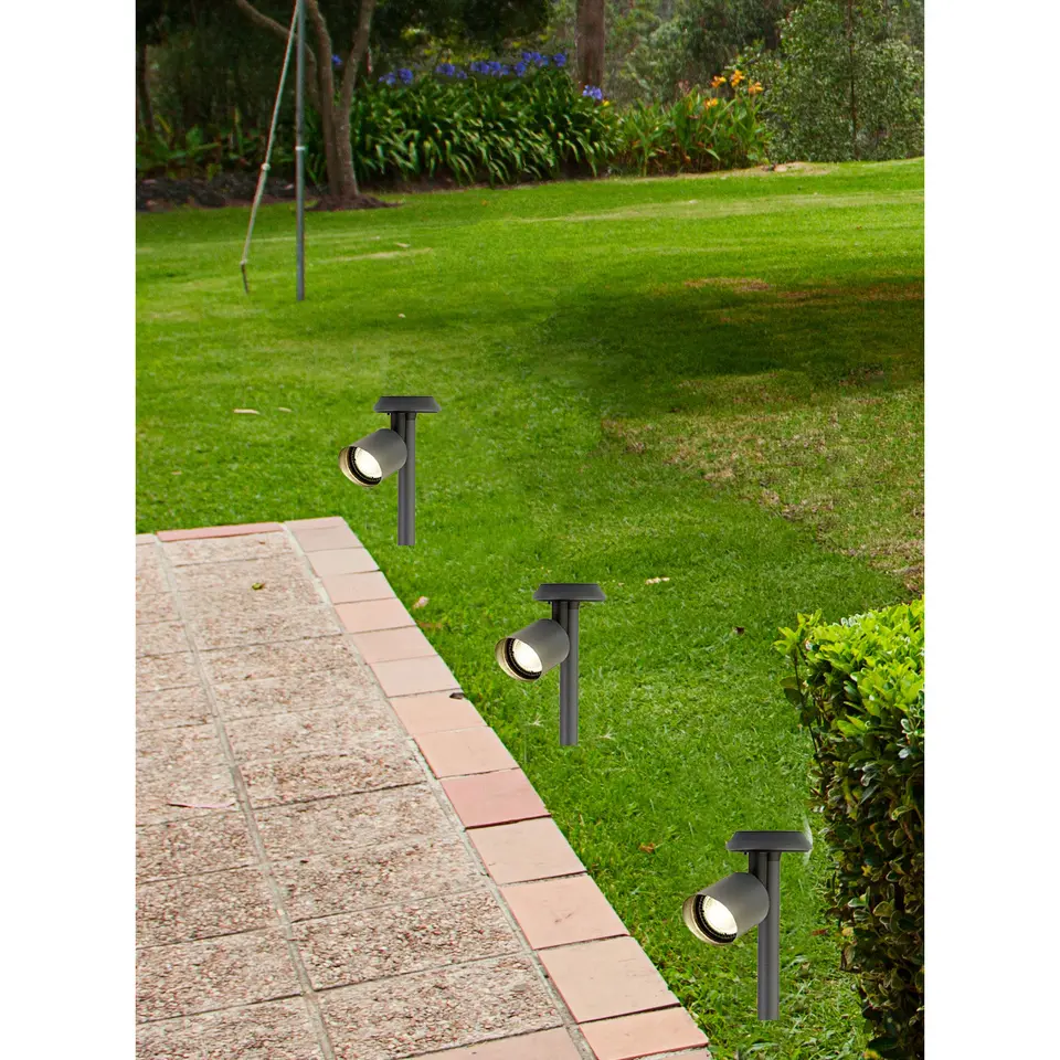 Lumineo Prikspot - solar - antraciet - 25 cm