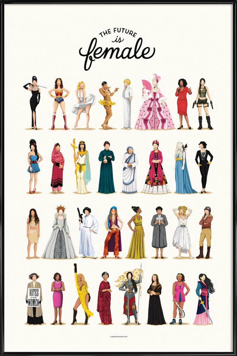 THE FUTURE IS FEMALE - Affiche dans cadre standard (noir) multicolore 30x45