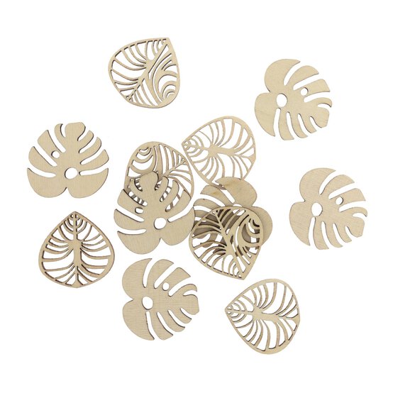 Palm Leaf Wooden Toppers 12 Pack