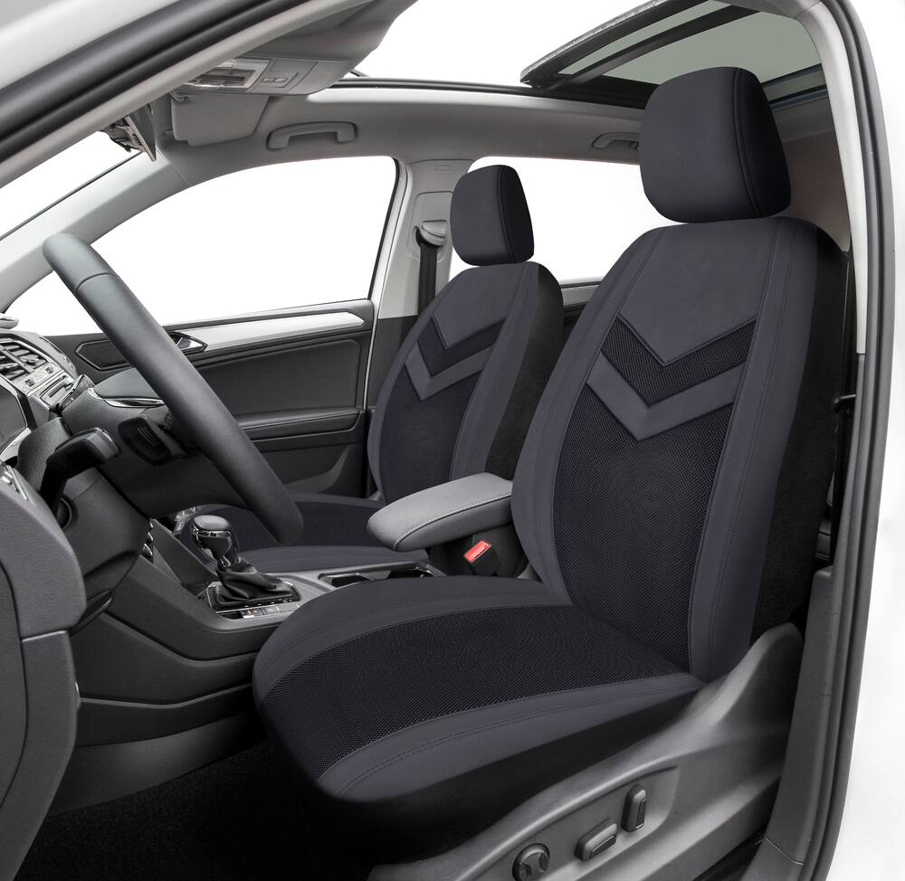 AutoTrends Premium Leatherette Faux Leather Seat Cover, 2-pk