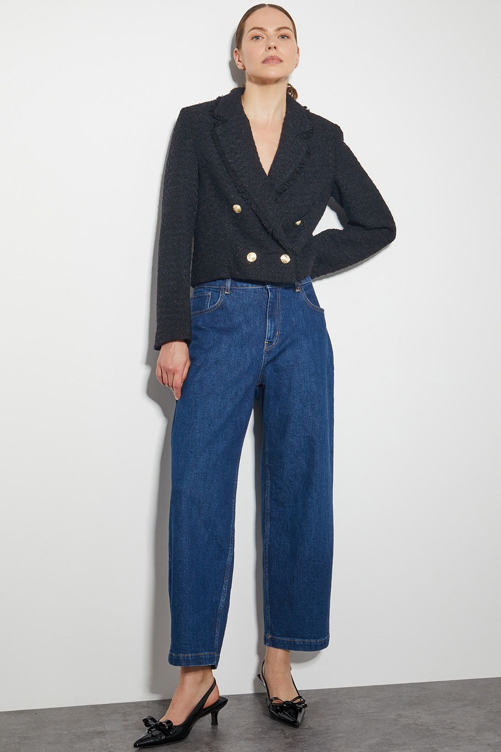 Monsoon Rubi Crop Tweed Blazer