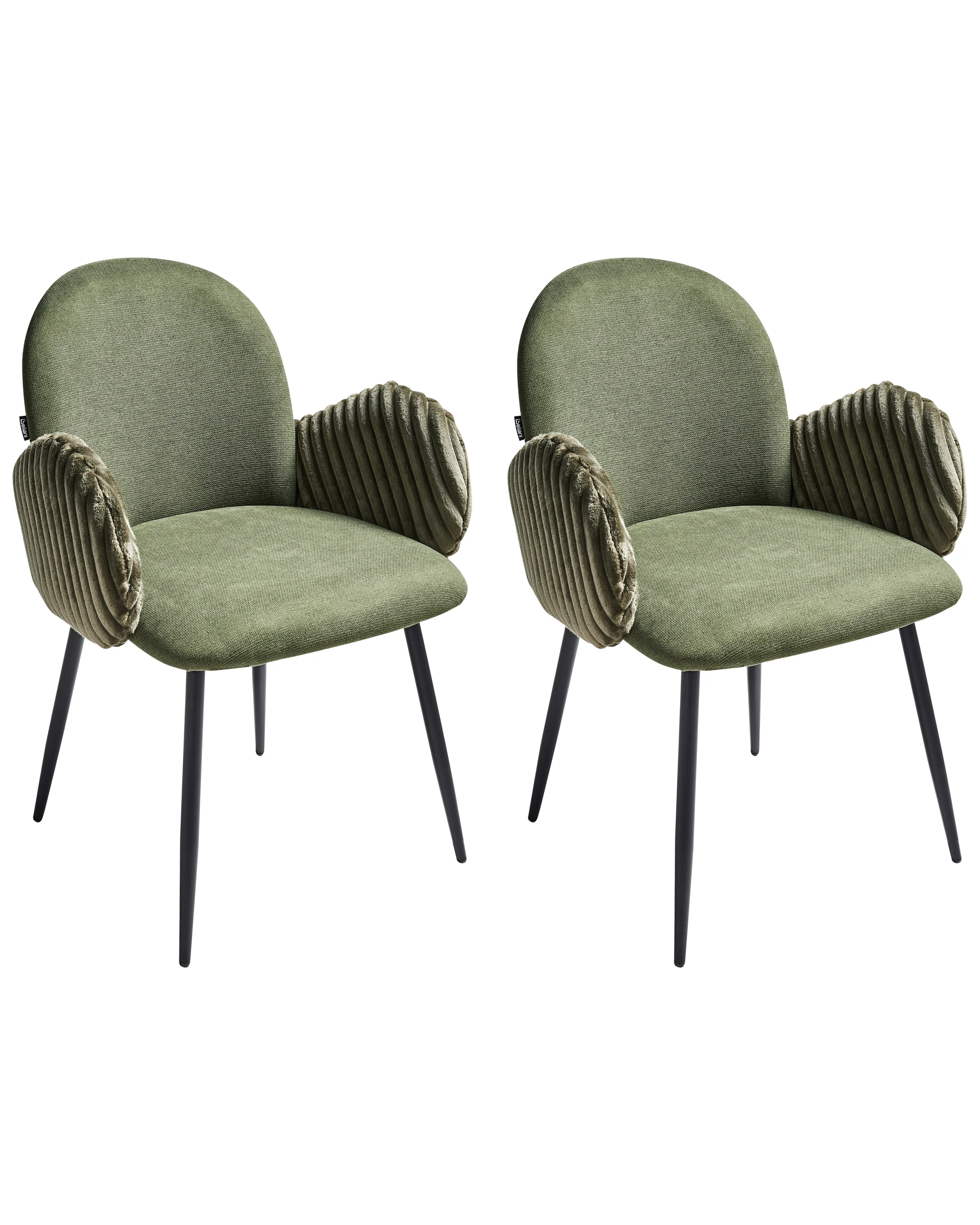 Set of 2 Dining Chairs AMITY Fabric Green