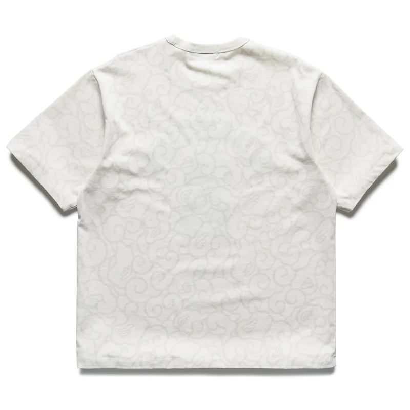 A Bathing Ape Washed Cloud Camo College Tee - Ivory