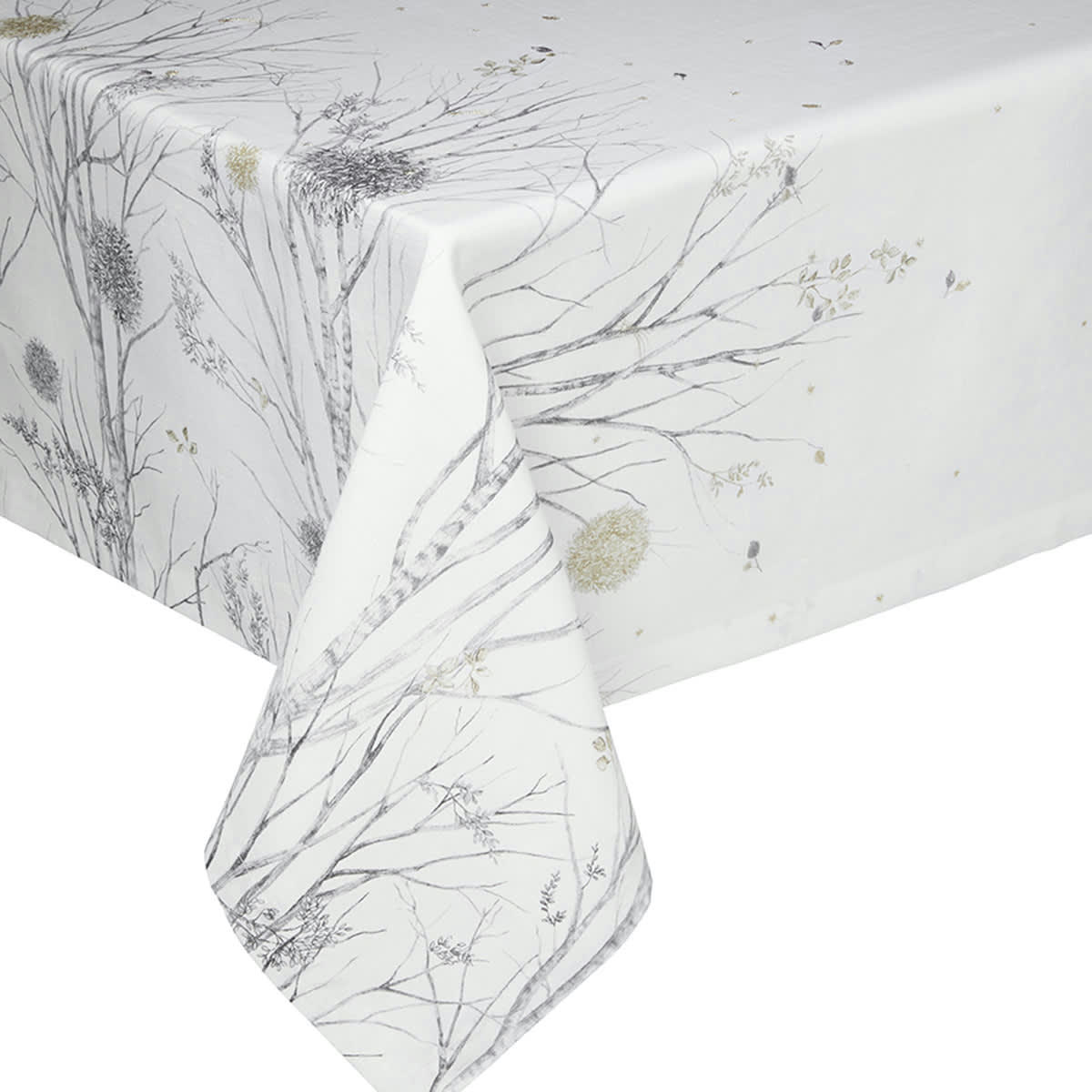 OVNI - Nappe en lin brodé blanc 170x250