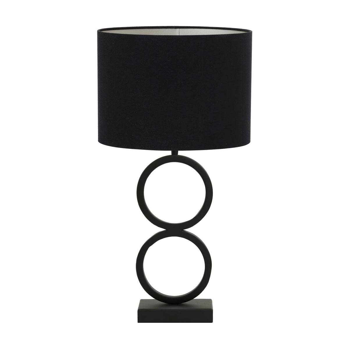 Light & Living tafellamp Stelios/Velours ovaal - zwart, zwart - 30x15x62cm