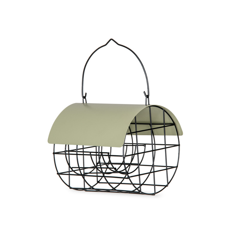 Mangeoire pour pot de beurre d'arachides avec cage noire et verte 15 x 17 x 16,5 cm EMMA'S GARDEN