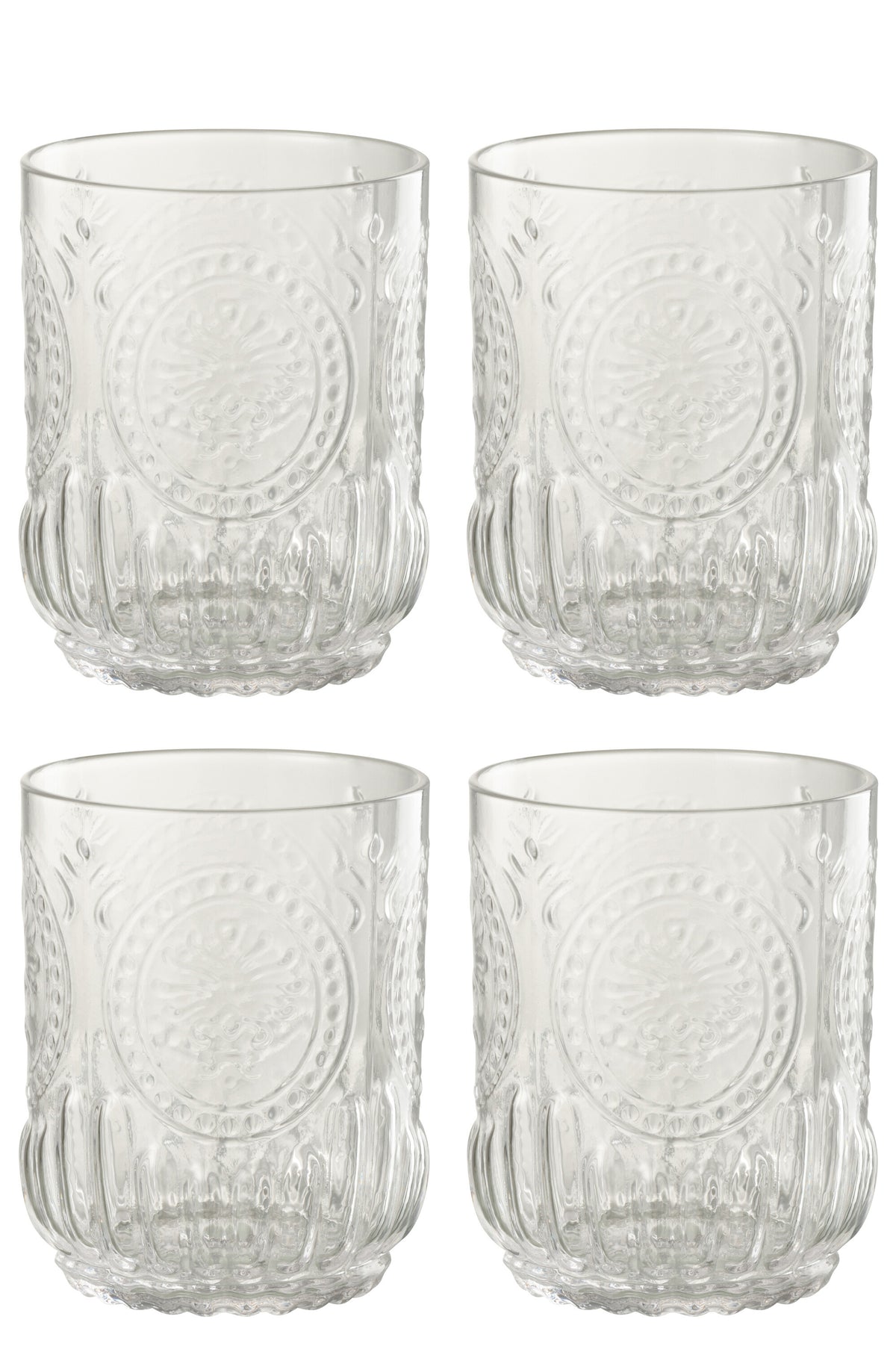 J-Line drinkglas Maya - glas - transparant - giftbox van 4