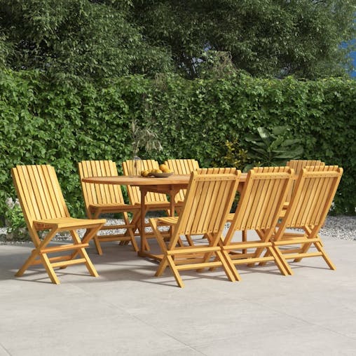 NNEVL Folding Garden Chairs 8 pcs 47x47x89 cm Solid Wood Teak